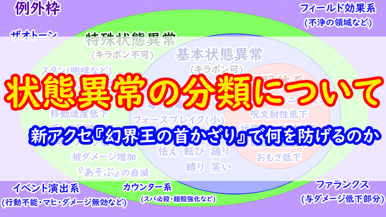 状態異常関連の分類と新アクセの話 | みみっくほしさんいますか！？