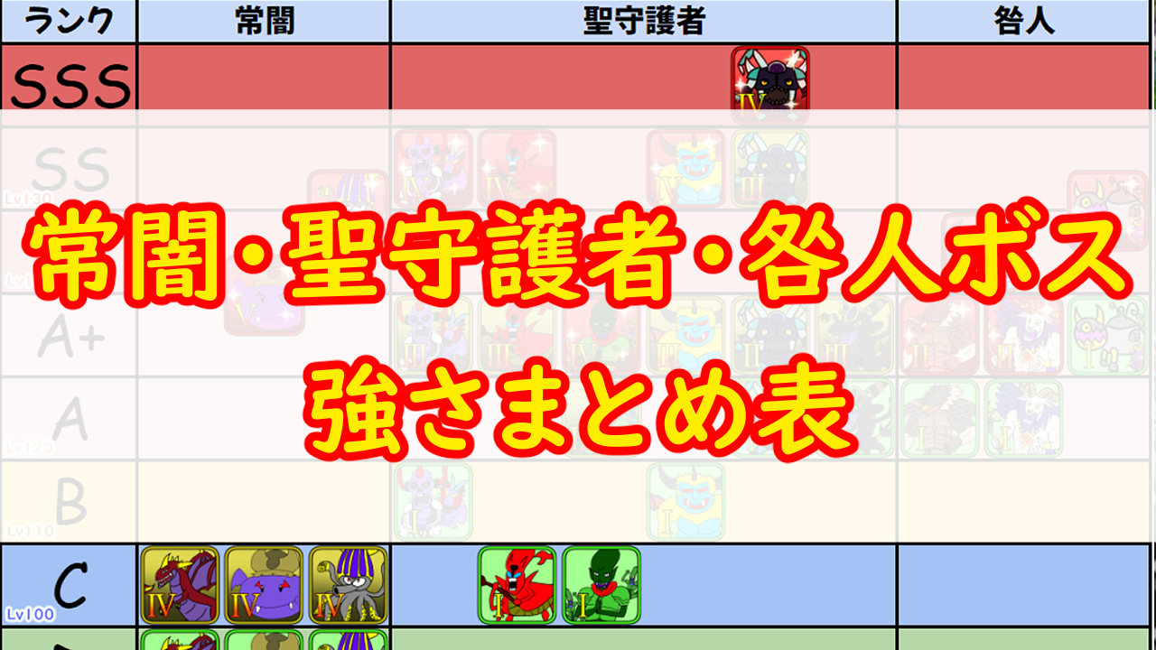 常闇・聖守護者・咎人ボスの強さ表を作りました | みみっくほしさんいますか！？